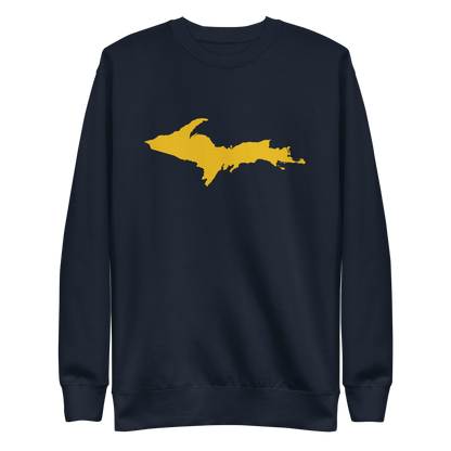 Michigan Upper Peninsula Sweatshirt (w/ Gold UP Outline) | Unisex Premium