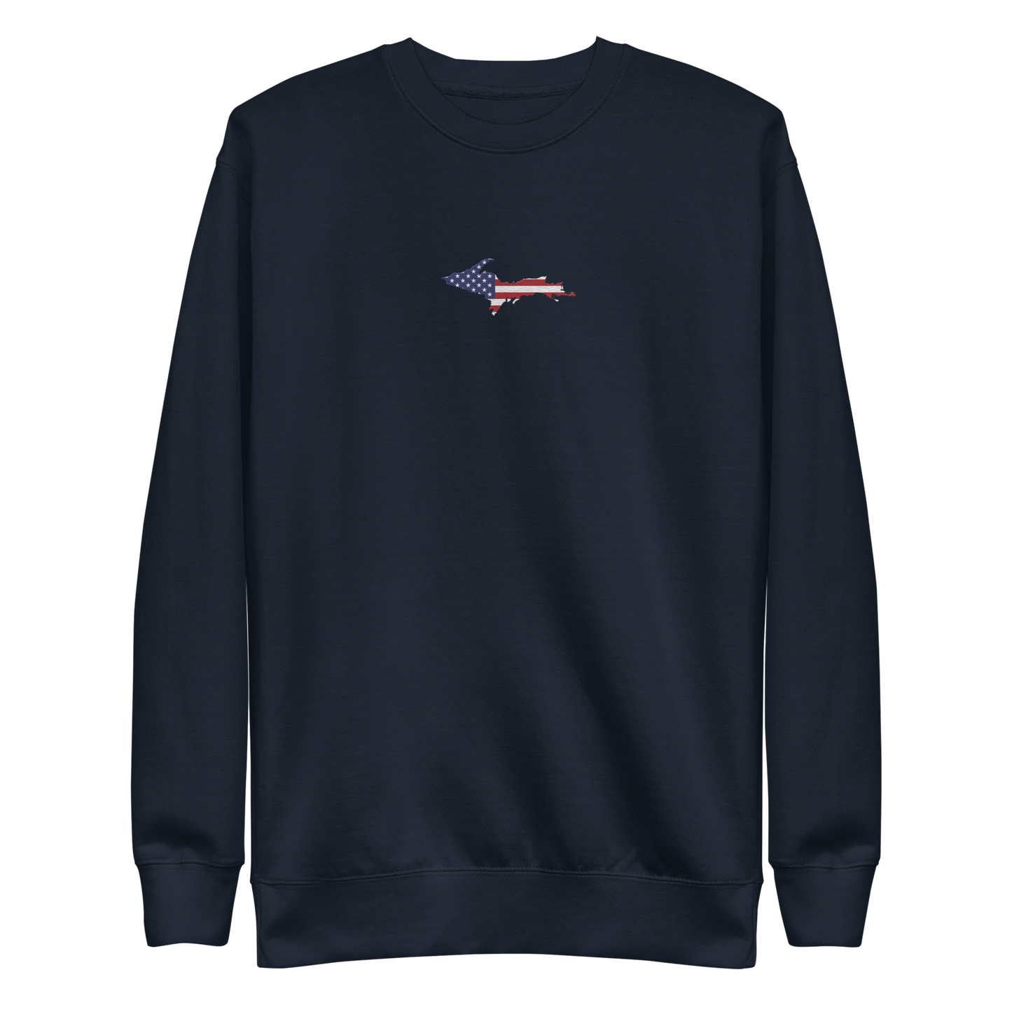 Michigan Upper Peninsula Sweatshirt (w/ Embroidered UP USA Flag Outline) | Unisex Premium