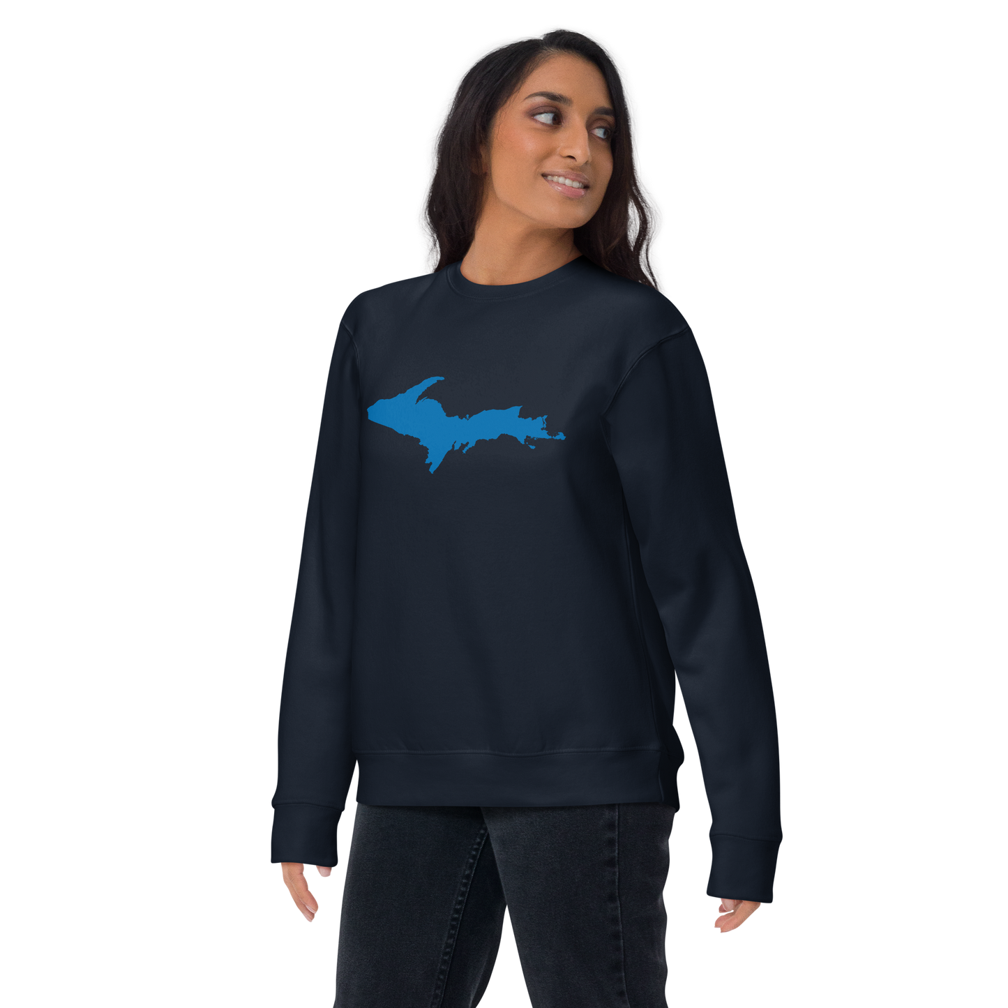 Michigan Upper Peninsula Sweatshirt (w/ Azure UP Outline) | Unisex Premium