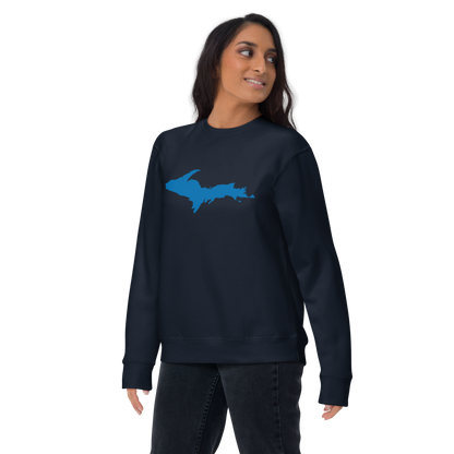 Michigan Upper Peninsula Sweatshirt (w/ Azure UP Outline) | Unisex Premium