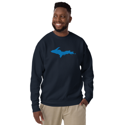 Michigan Upper Peninsula Sweatshirt (w/ Azure UP Outline) | Unisex Premium