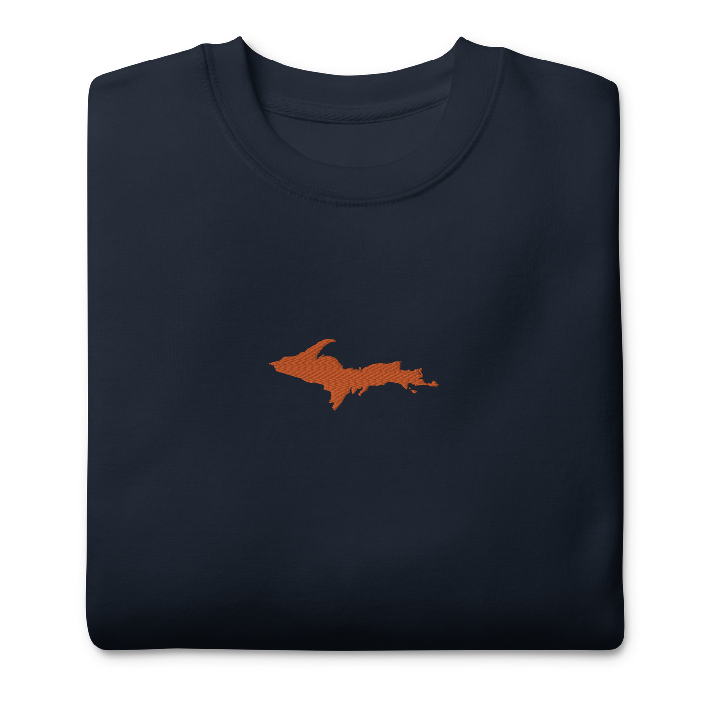 Michigan Upper Peninsula Sweatshirt (w/ Embroidered Orange UP Outline) | Unisex Premium