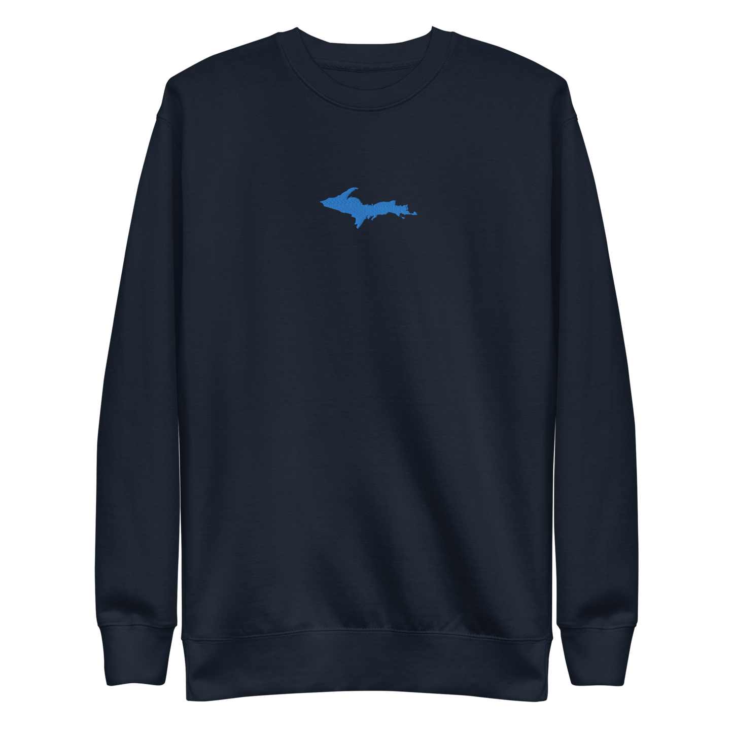 Michigan Upper Peninsula Sweatshirt (w/ Embroidered Azure UP Outline) | Unisex Premium