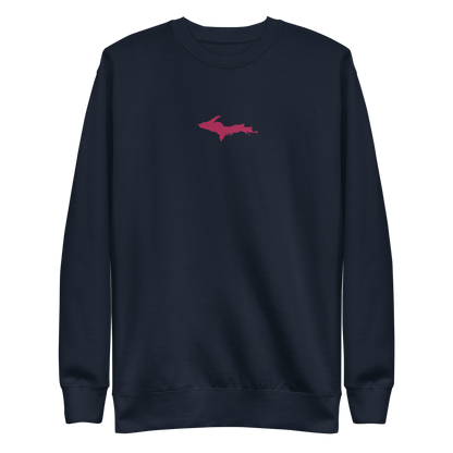 Michigan Upper Peninsula Sweatshirt (w/ Embroidered Pink UP Outline) | Unisex Premium