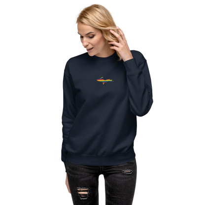 Michigan Upper Peninsula Sweatshirt (w/ Embroidered UP Pride Flag Outline) | Unisex Premium