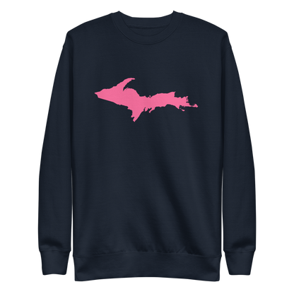 Michigan Upper Peninsula Sweatshirt (w/ Pink UP Outline) | Unisex Premium