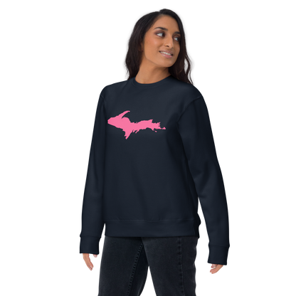 Michigan Upper Peninsula Sweatshirt (w/ Pink UP Outline) | Unisex Premium