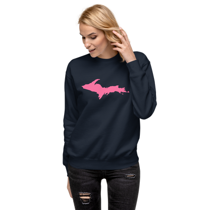 Michigan Upper Peninsula Sweatshirt (w/ Pink UP Outline) | Unisex Premium