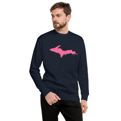 Michigan Upper Peninsula Sweatshirt (w/ Pink UP Outline) | Unisex Premium