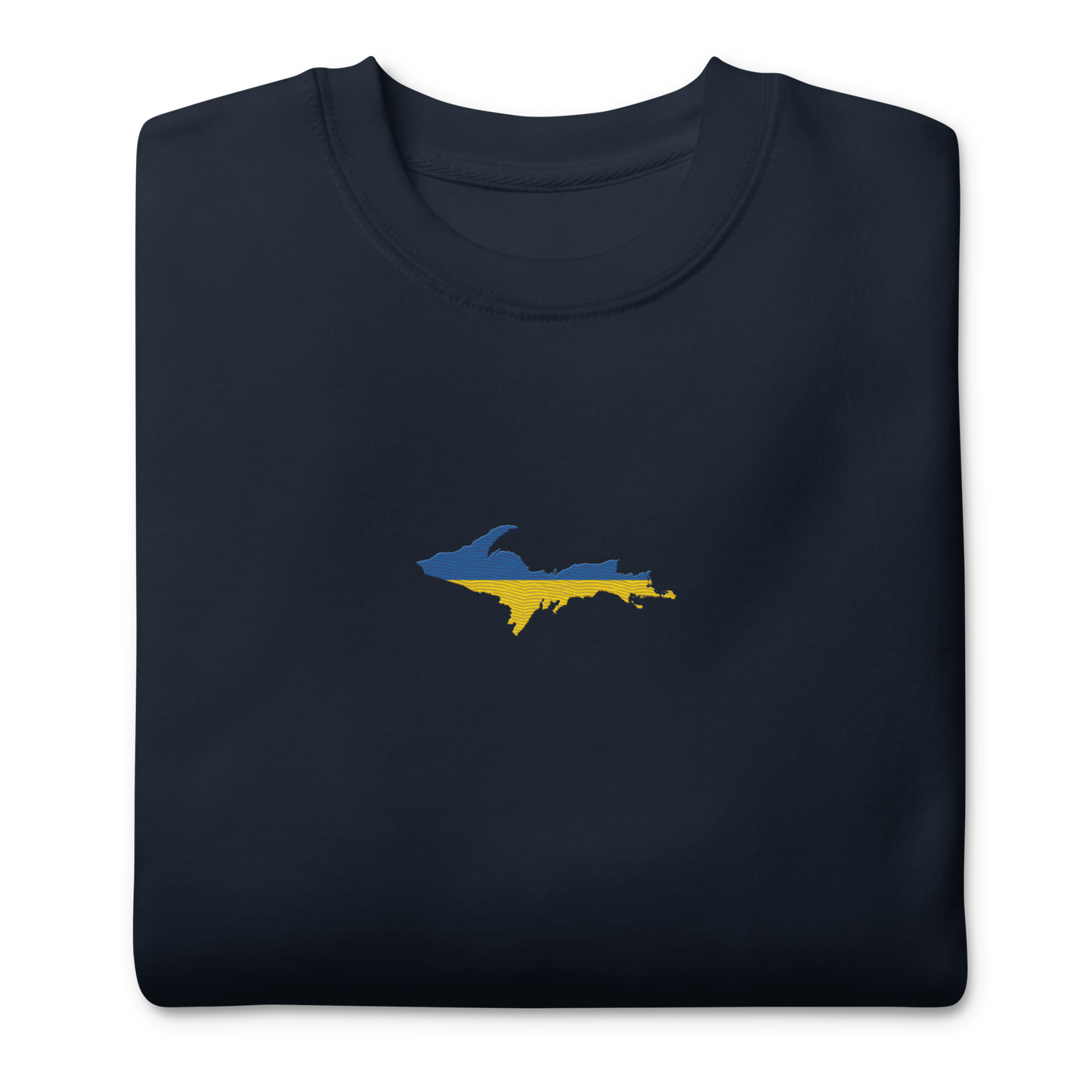 Michigan Upper Peninsula Sweatshirt (Embroidered w/ UP Ukraine Flag Outline) | Unisex Premium