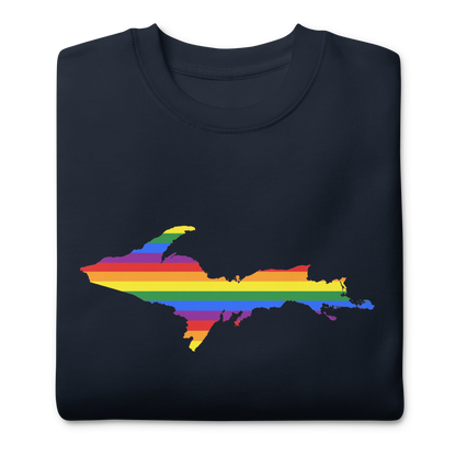 Michigan Upper Peninsula Sweatshirt (w/ UP Pride Flag Outline) | Unisex Premium