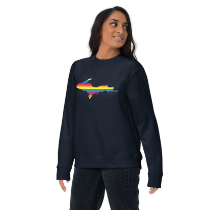 Michigan Upper Peninsula Sweatshirt (w/ UP Pride Flag Outline) | Unisex Premium