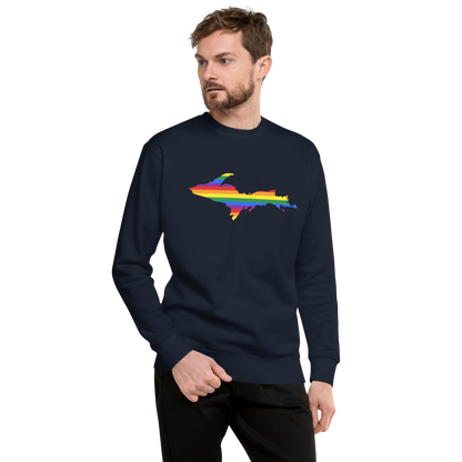 Michigan Upper Peninsula Sweatshirt (w/ UP Pride Flag Outline) | Unisex Premium