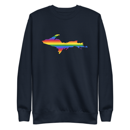 Michigan Upper Peninsula Sweatshirt (w/ UP Pride Flag Outline) | Unisex Premium