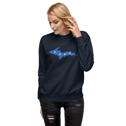 Michigan Upper Peninsula Sweatshirt (w/ UP Quebec Flag Outline) | Unisex Premium