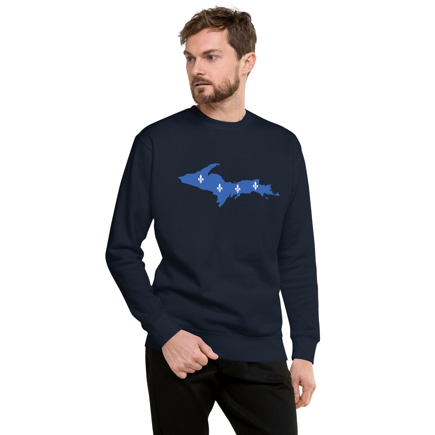 Michigan Upper Peninsula Sweatshirt (w/ UP Quebec Flag Outline) | Unisex Premium