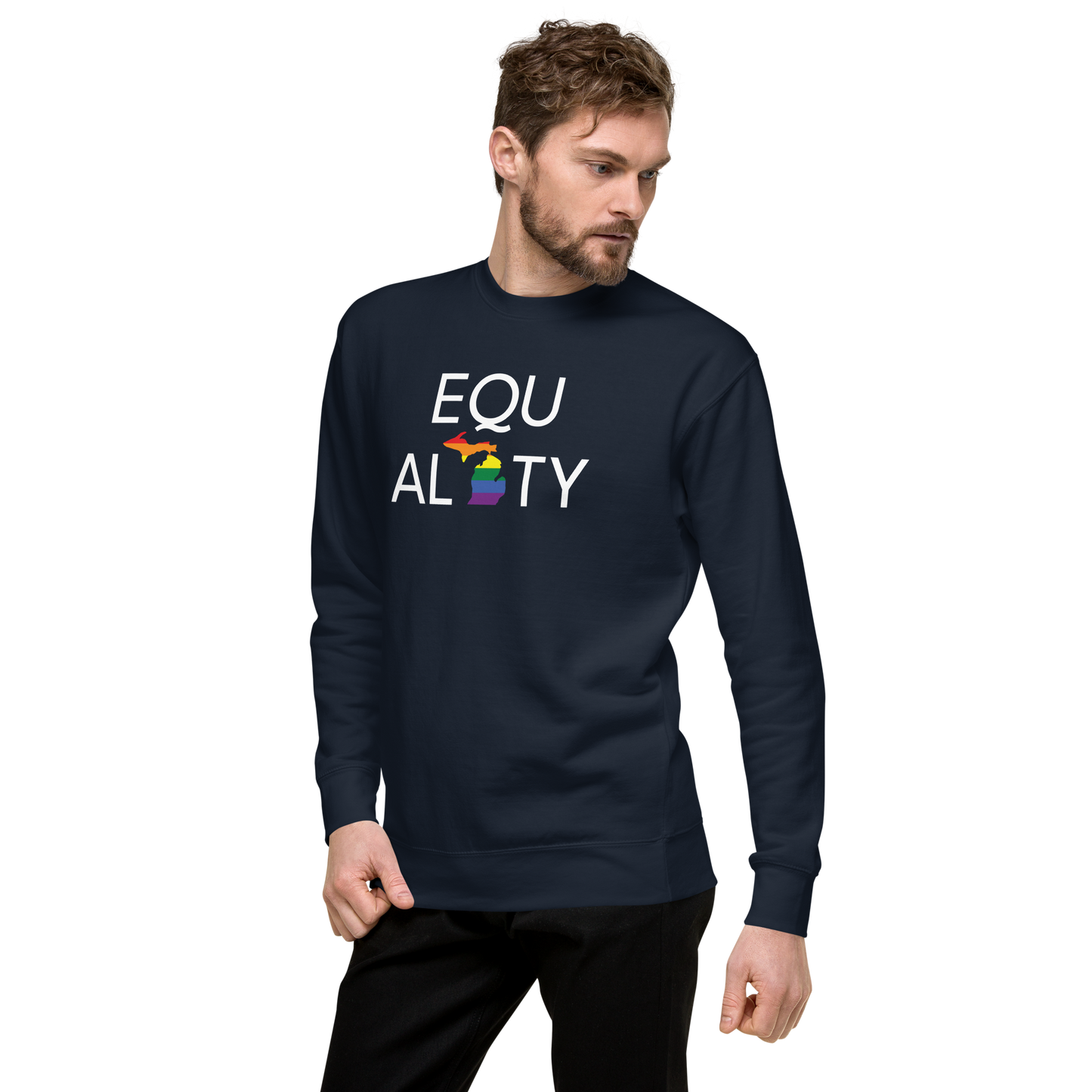 Michigan 'Equality' Premium Sweatshirt (LGBTQ Pride Colors)