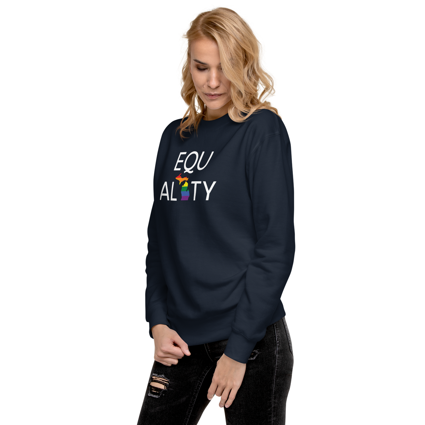 Michigan 'Equality' Premium Sweatshirt (LGBTQ Pride Colors)