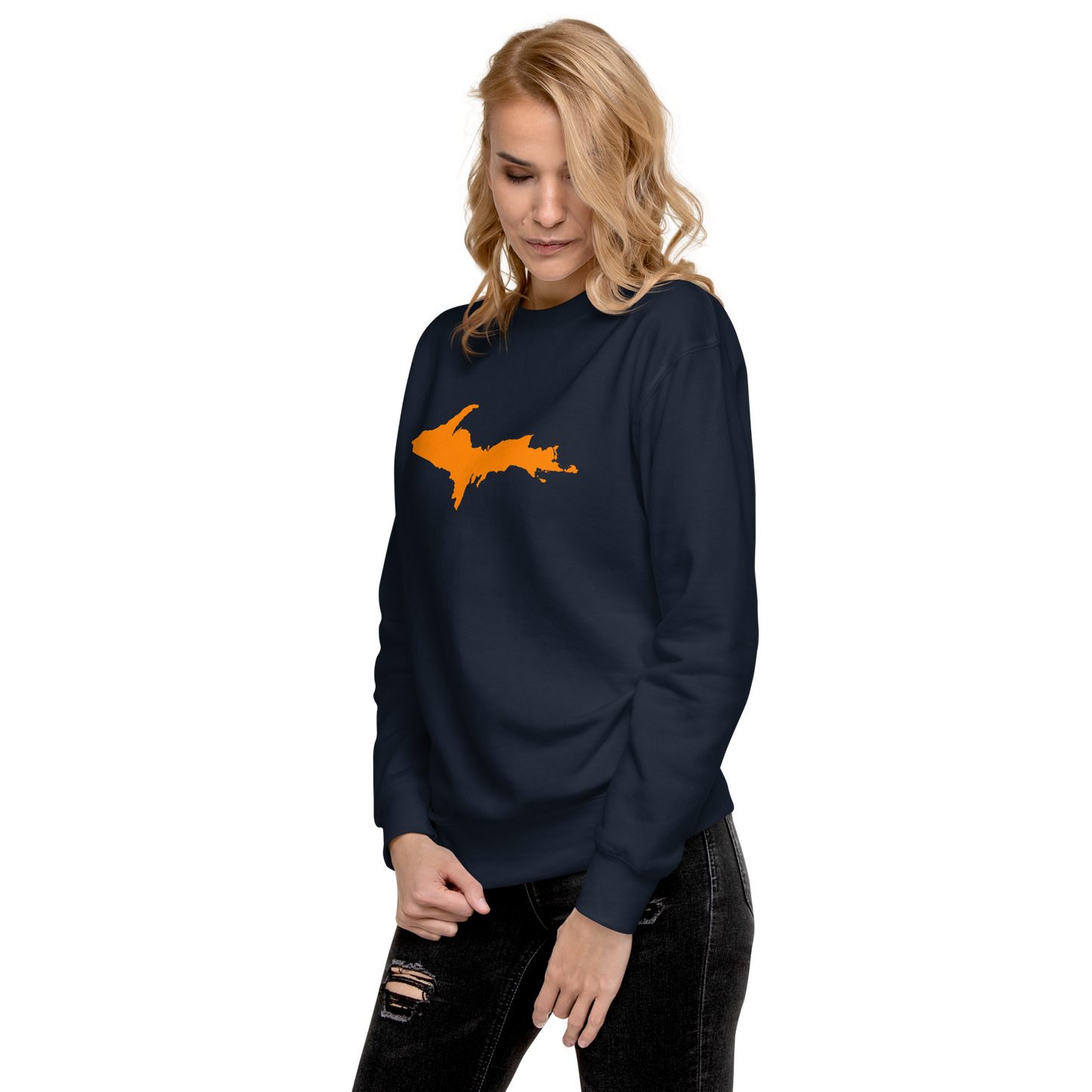 Michigan Upper Peninsula Sweatshirt (w/ Orange UP Outline) | Unisex Premium