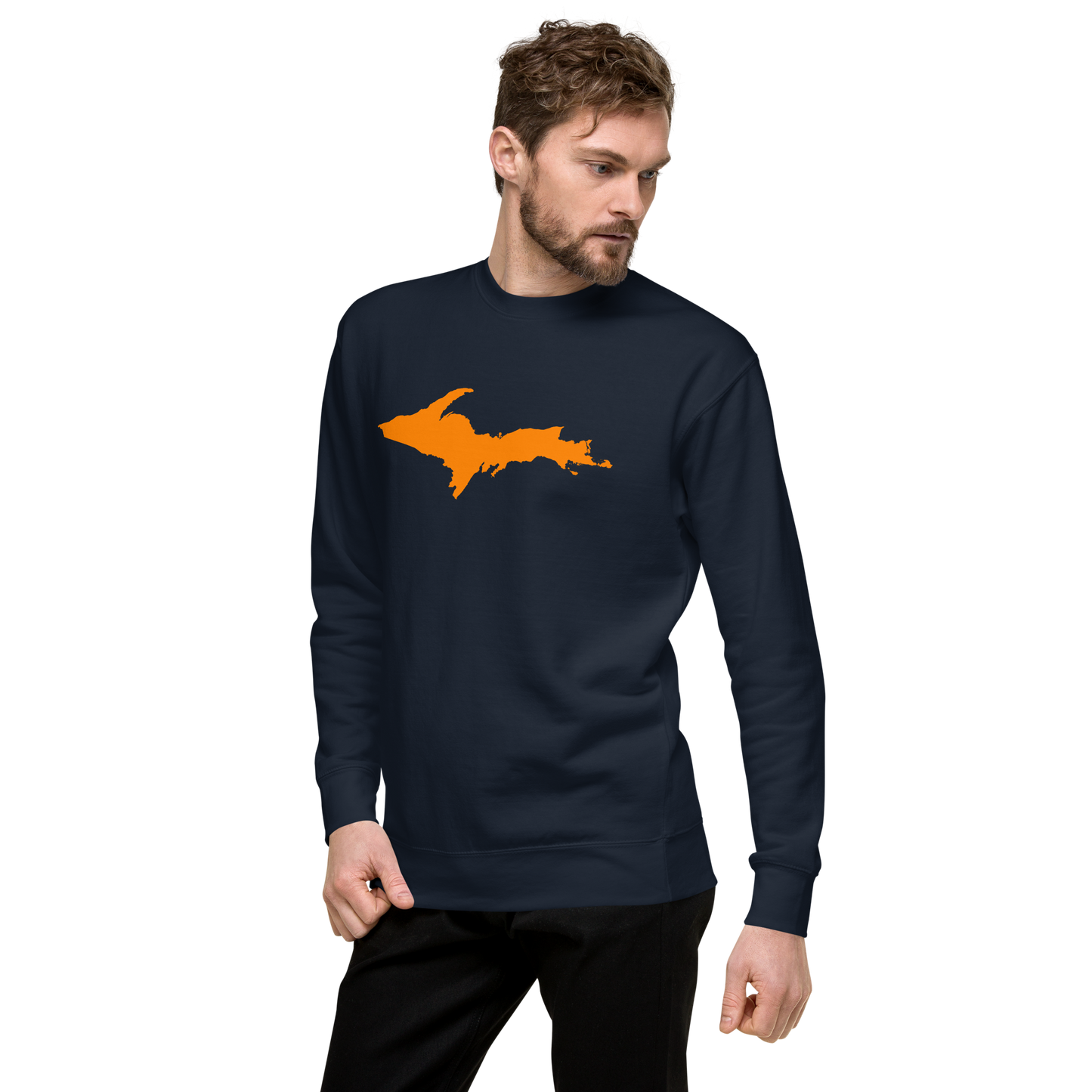 Michigan Upper Peninsula Sweatshirt (w/ Orange UP Outline) | Unisex Premium