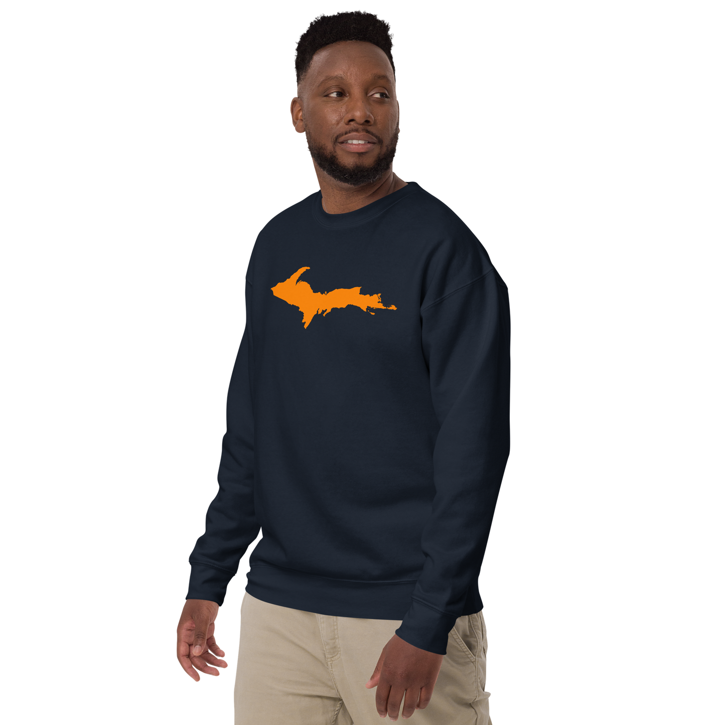 Michigan Upper Peninsula Sweatshirt (w/ Orange UP Outline) | Unisex Premium