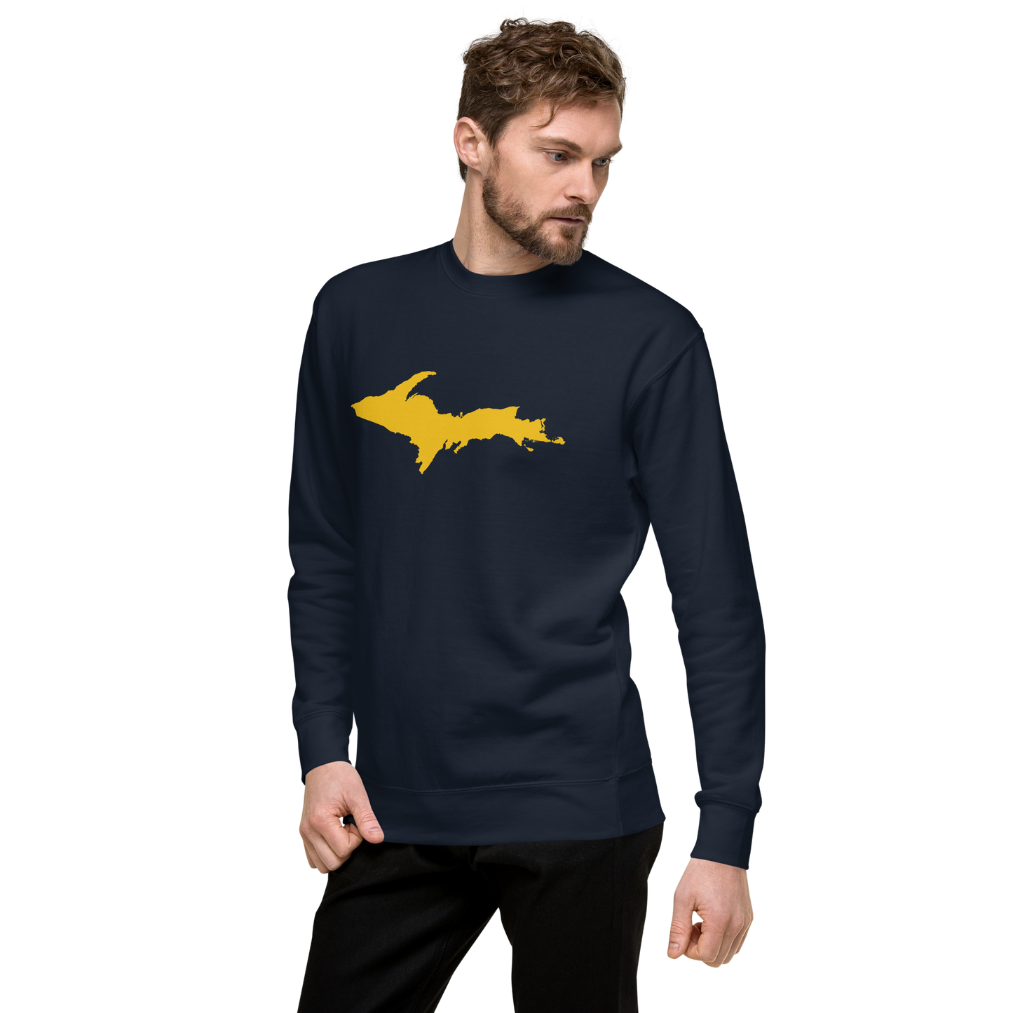 Michigan Upper Peninsula Sweatshirt (w/ Gold UP Outline) | Unisex Premium