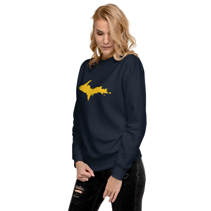 Michigan Upper Peninsula Sweatshirt (w/ Gold UP Outline) | Unisex Premium