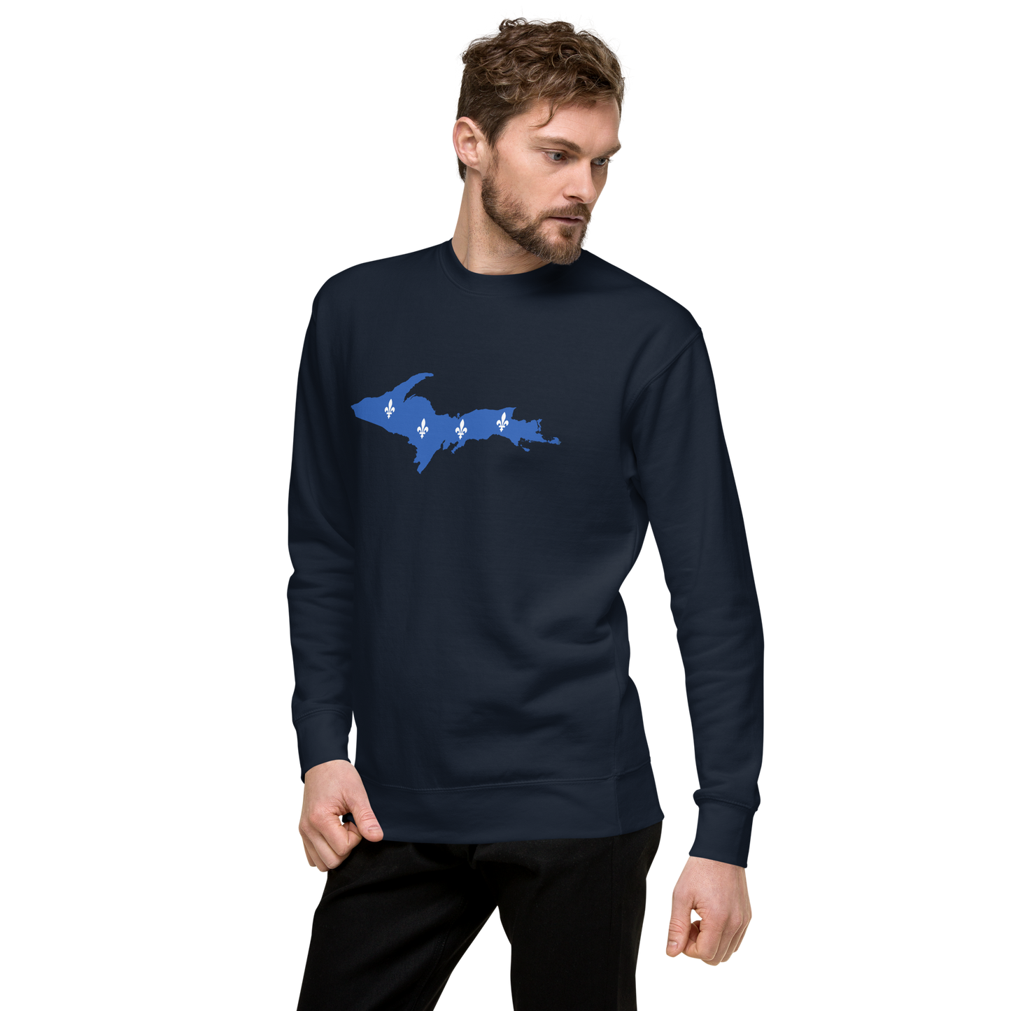 Michigan Upper Peninsula Sweatshirt (w/ UP Quebec Flag Outline) | Unisex Premium