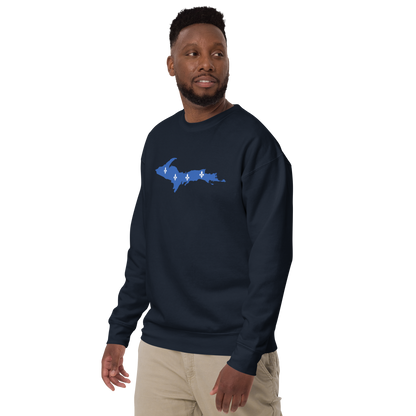 Michigan Upper Peninsula Sweatshirt (w/ UP Quebec Flag Outline) | Unisex Premium