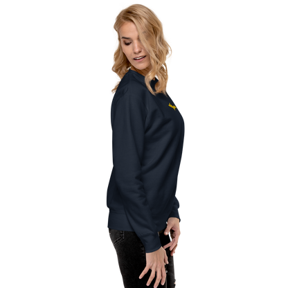 Michigan Upper Peninsula Sweatshirt (w/ Embroidered Gold UP Outline) | Unisex Premium