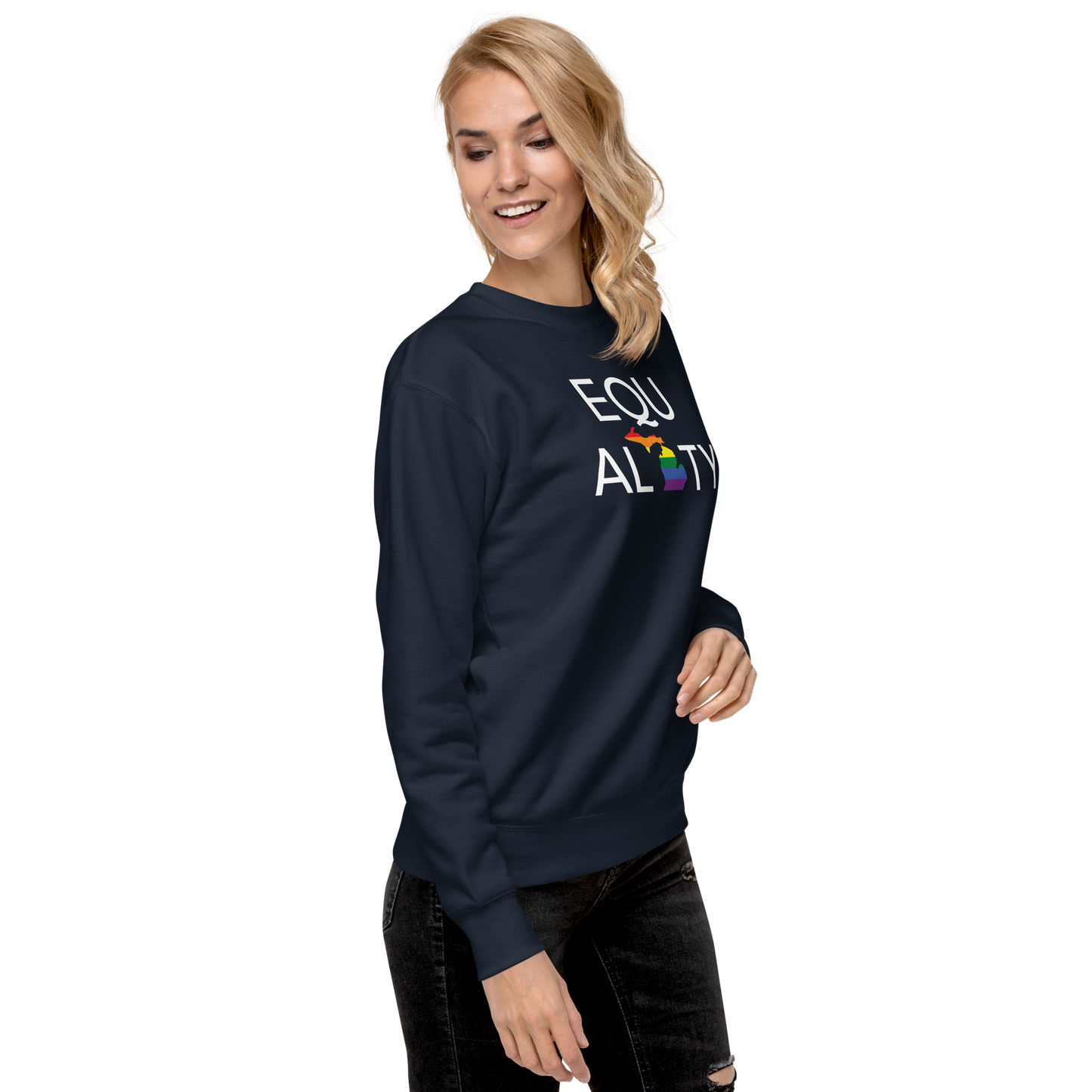 Michigan 'Equality' Premium Sweatshirt (LGBTQ Pride Colors)