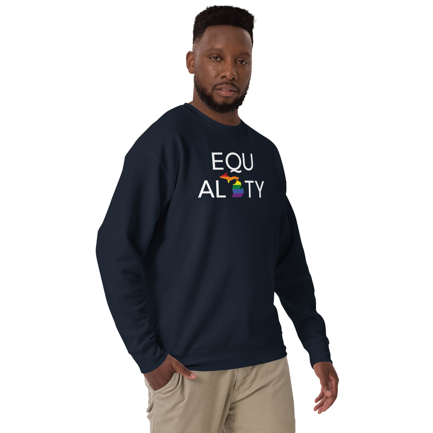 Michigan 'Equality' Premium Sweatshirt (LGBTQ Pride Colors)