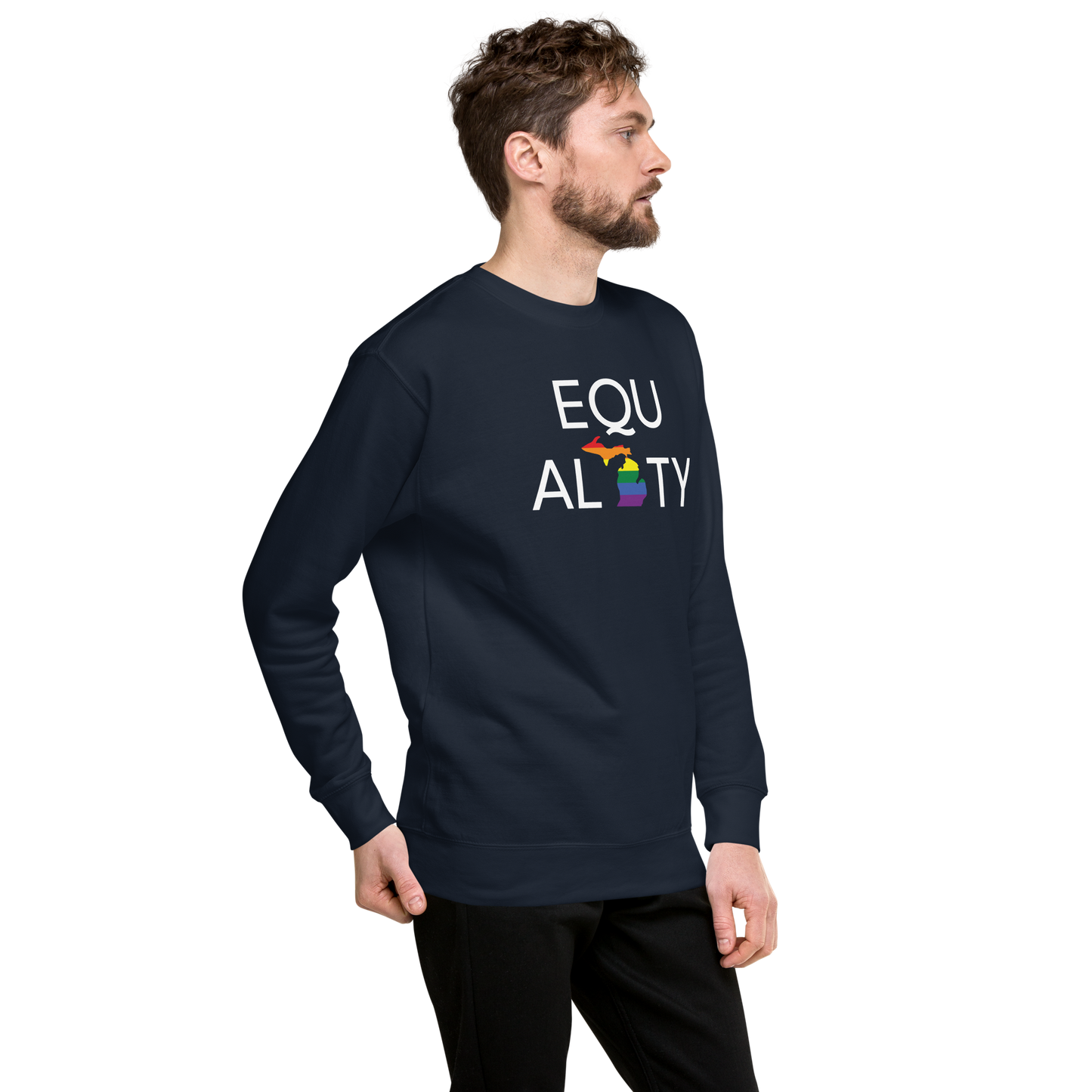 Michigan 'Equality' Premium Sweatshirt (LGBTQ Pride Colors)