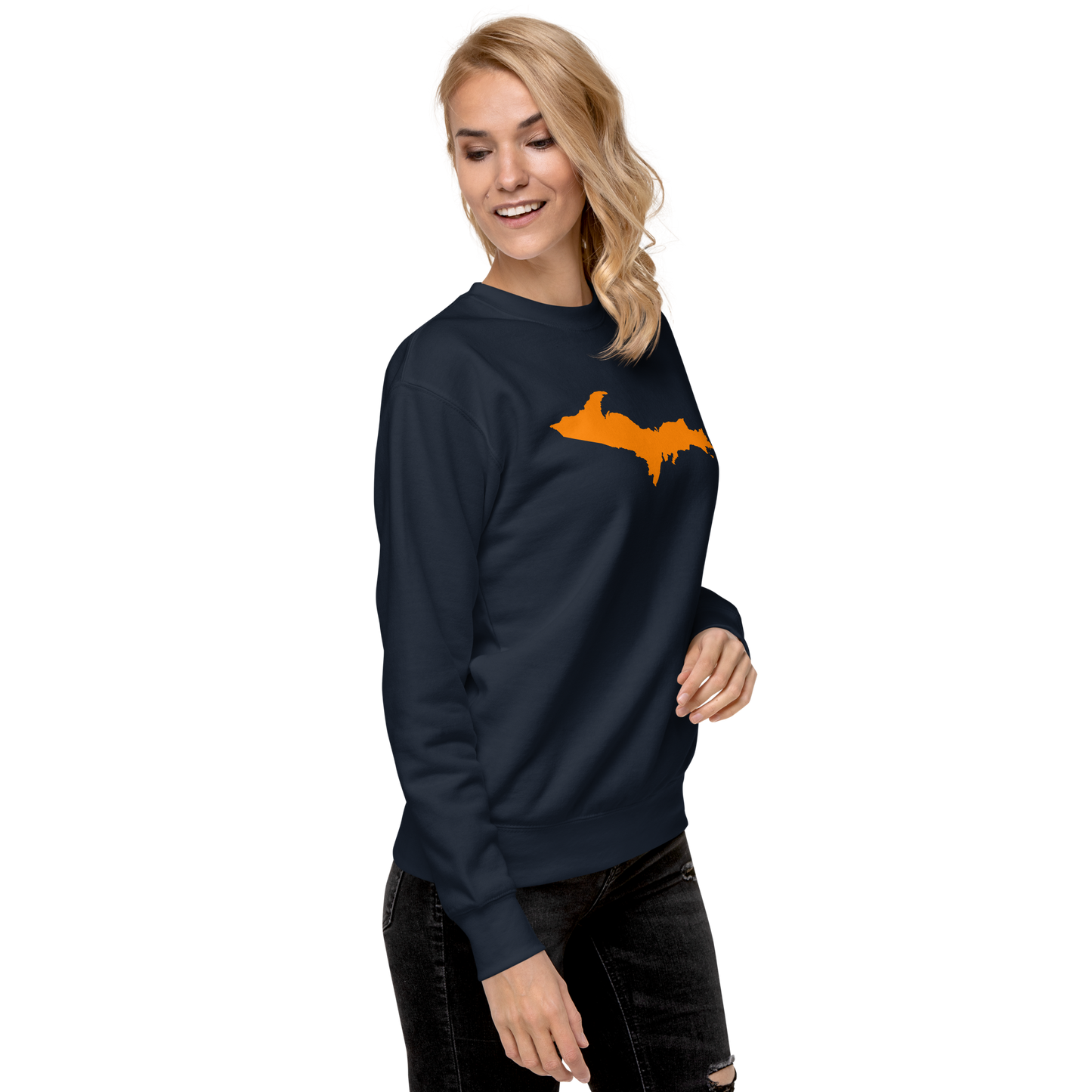 Michigan Upper Peninsula Sweatshirt (w/ Orange UP Outline) | Unisex Premium