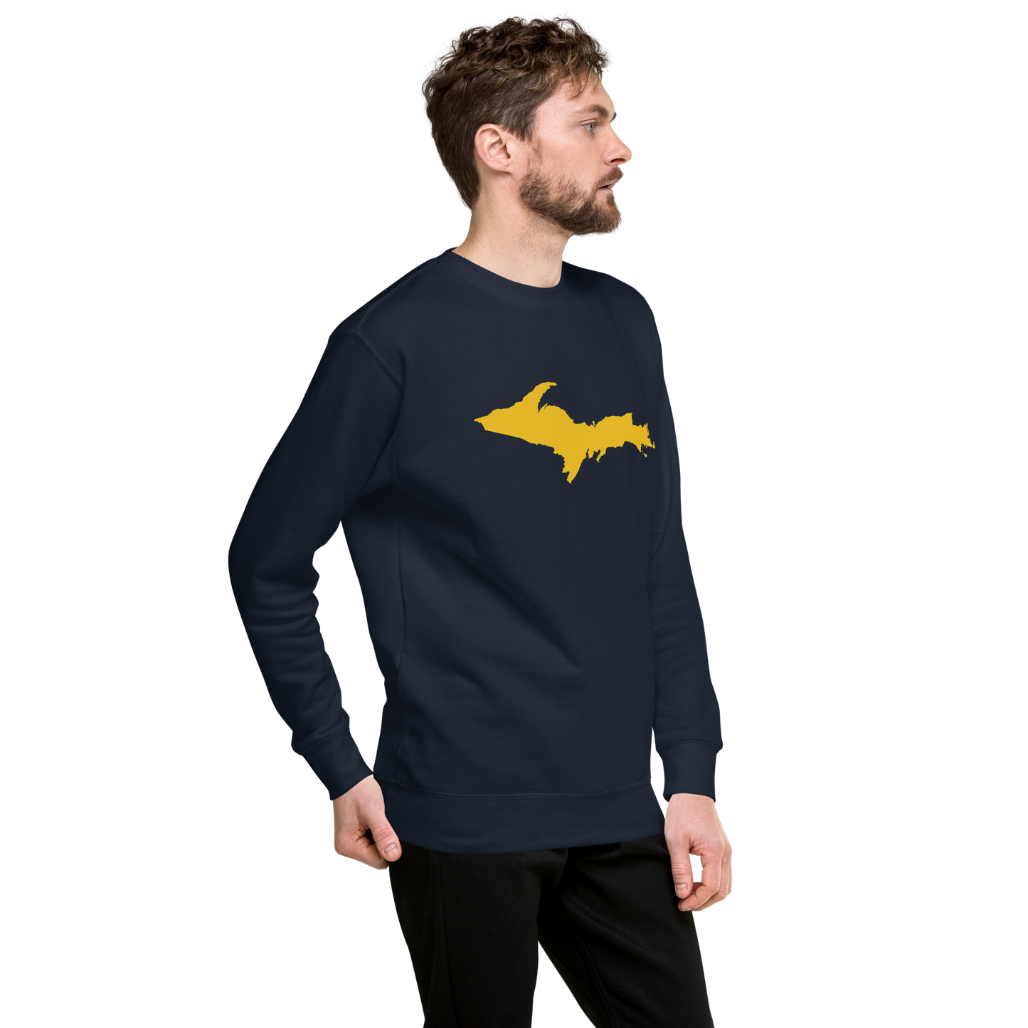 Michigan Upper Peninsula Sweatshirt (w/ Gold UP Outline) | Unisex Premium