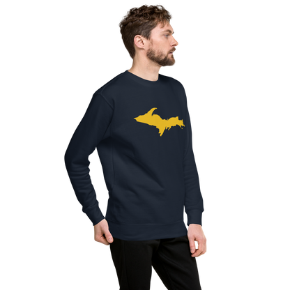 Michigan Upper Peninsula Sweatshirt (w/ Gold UP Outline) | Unisex Premium