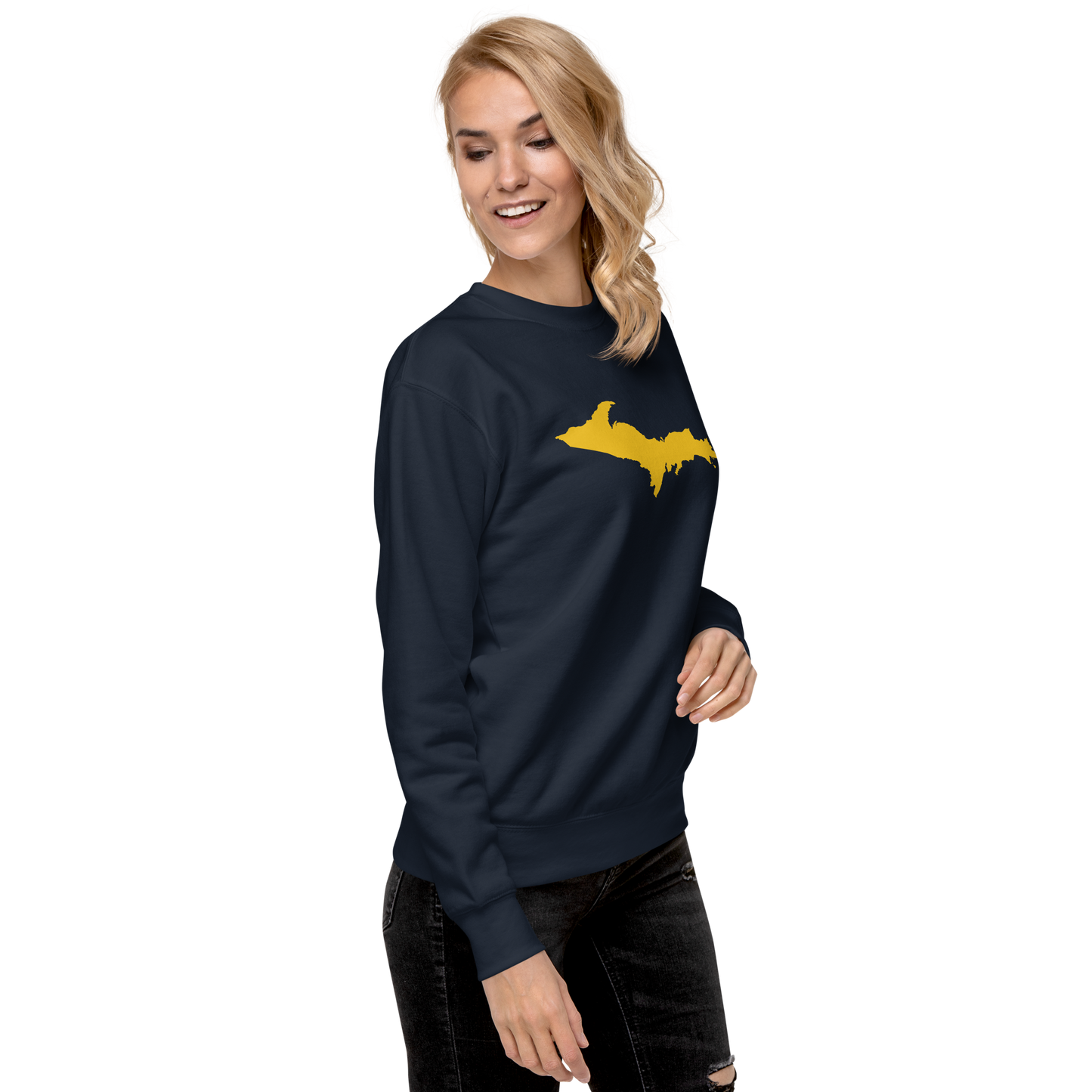 Michigan Upper Peninsula Sweatshirt (w/ Gold UP Outline) | Unisex Premium