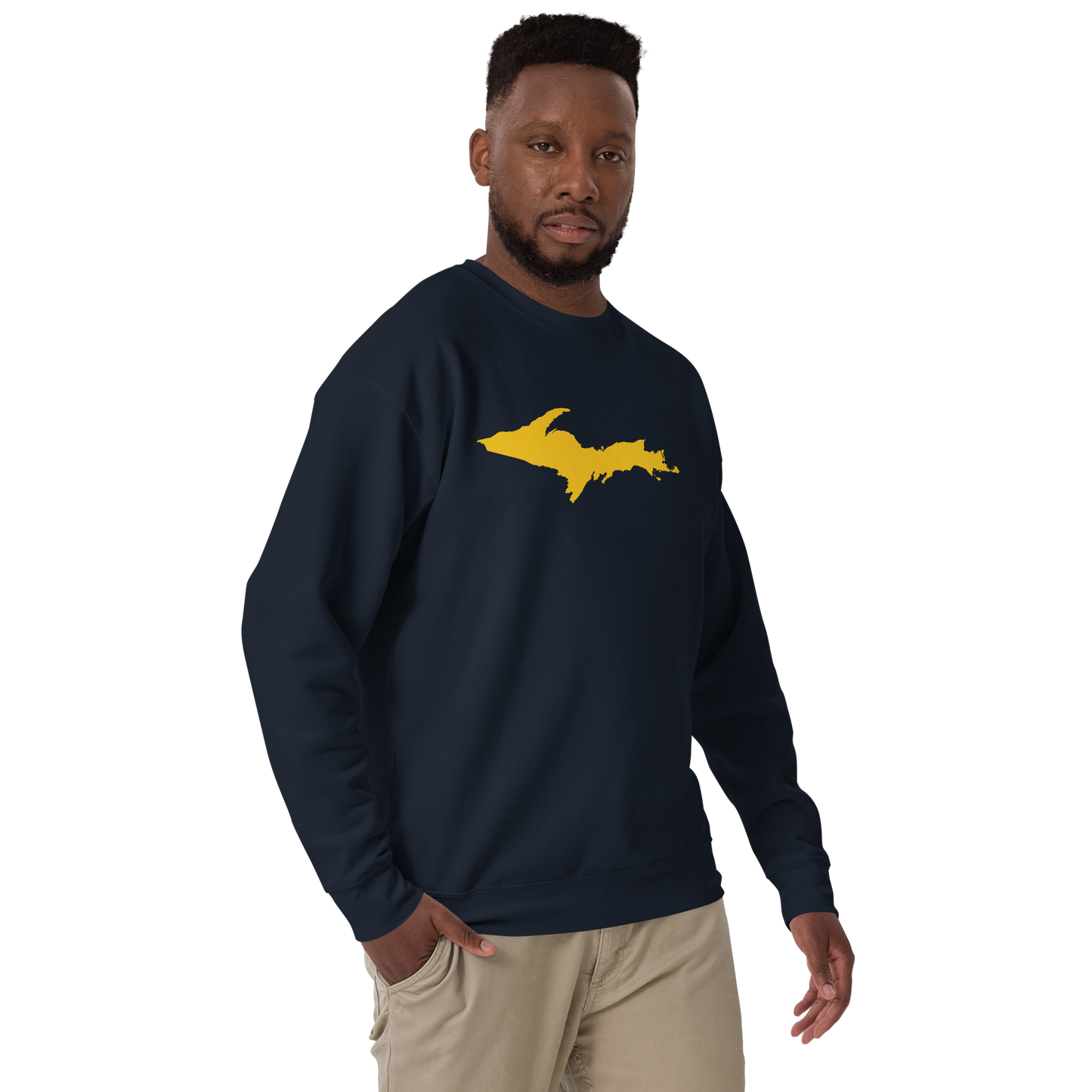 Michigan Upper Peninsula Sweatshirt (w/ Gold UP Outline) | Unisex Premium