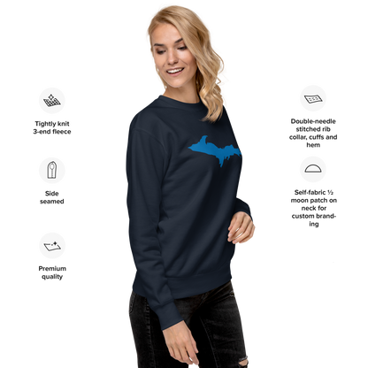 Michigan Upper Peninsula Sweatshirt (w/ Azure UP Outline) | Unisex Premium