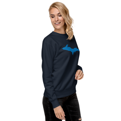 Michigan Upper Peninsula Sweatshirt (w/ Azure UP Outline) | Unisex Premium