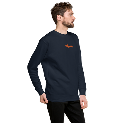 Michigan Upper Peninsula Sweatshirt (w/ Embroidered Orange UP Outline) | Unisex Premium