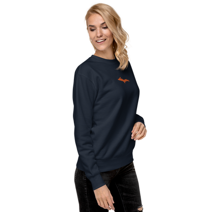 Michigan Upper Peninsula Sweatshirt (w/ Embroidered Orange UP Outline) | Unisex Premium