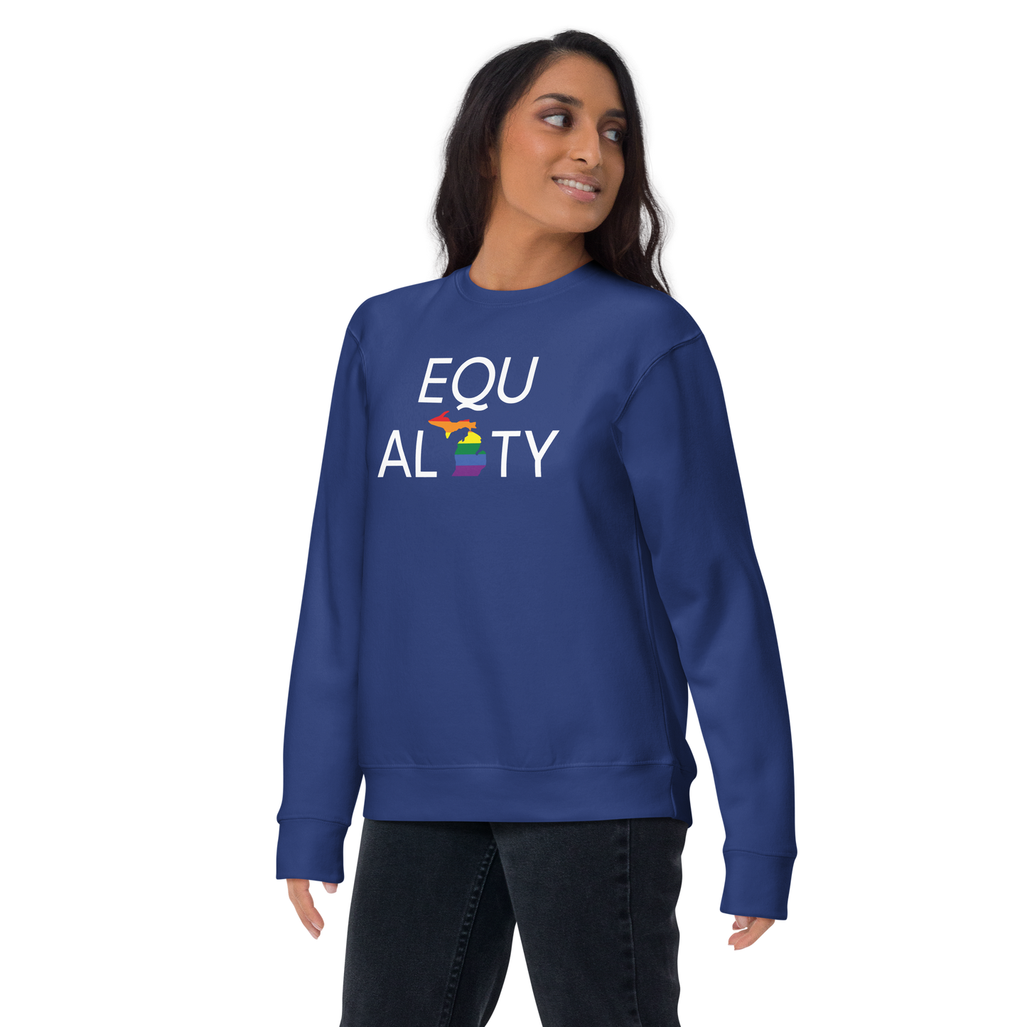 Michigan 'Equality' Premium Sweatshirt (LGBTQ Pride Colors)