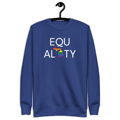 Michigan 'Equality' Premium Sweatshirt (LGBTQ Pride Colors)