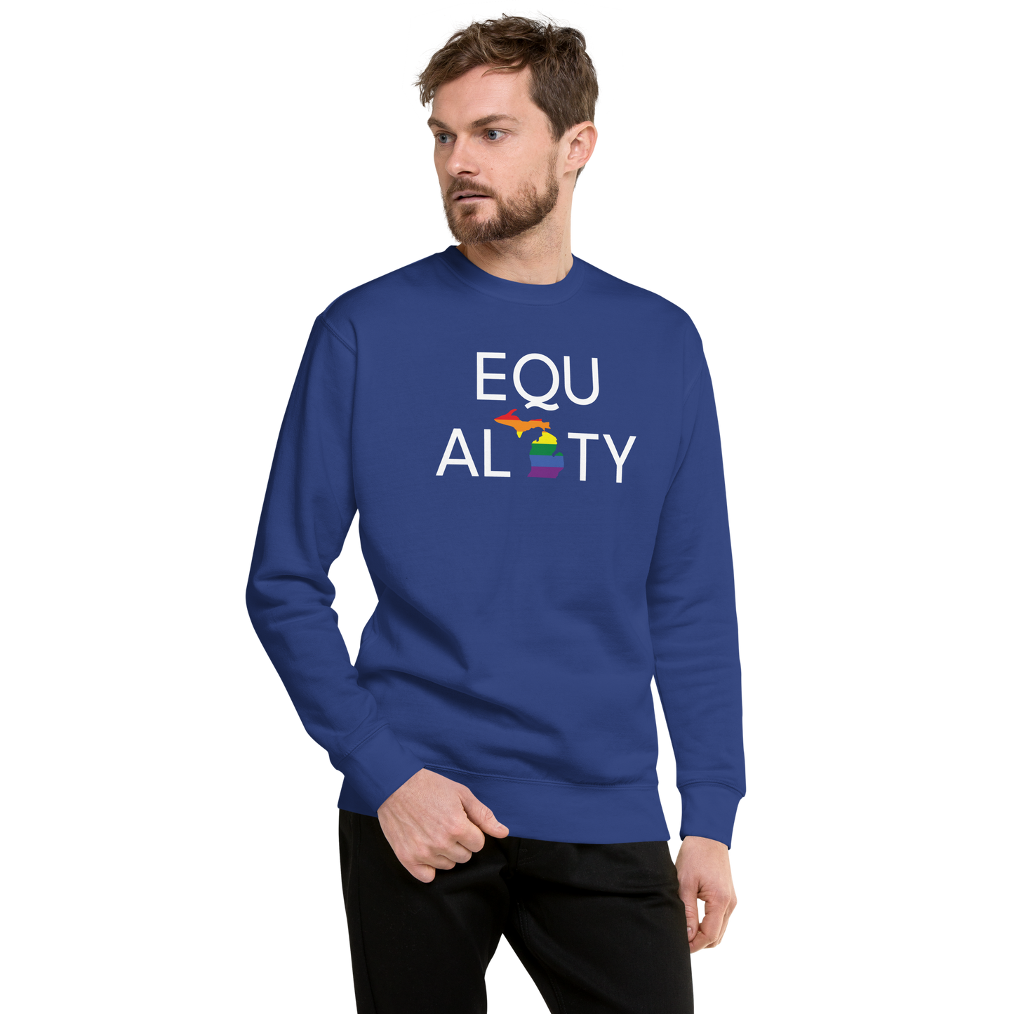 Michigan 'Equality' Premium Sweatshirt (LGBTQ Pride Colors)