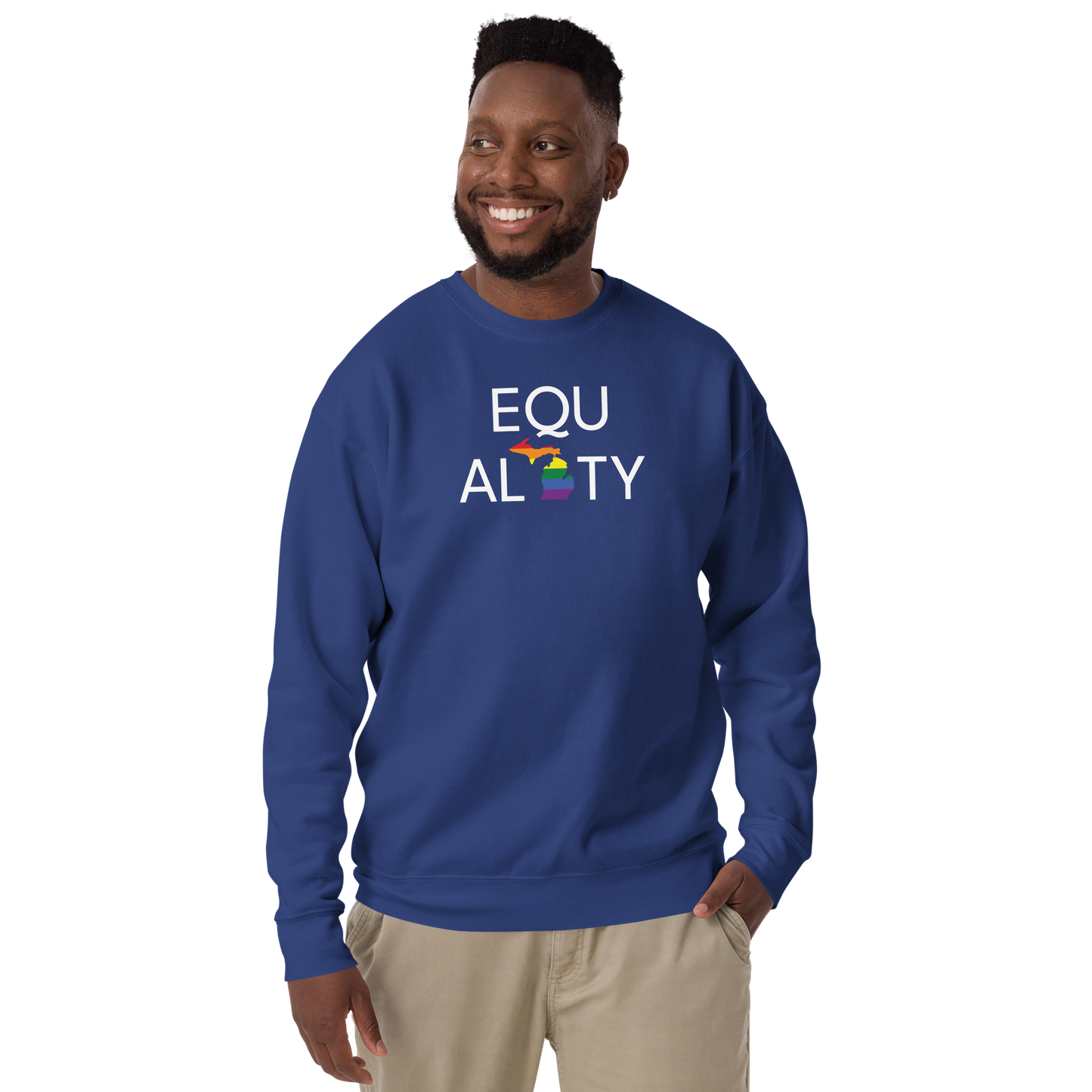 Michigan 'Equality' Premium Sweatshirt (LGBTQ Pride Colors)