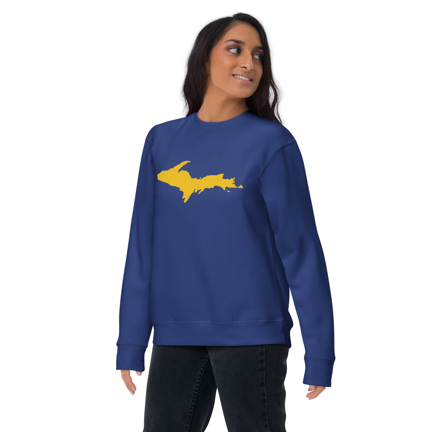 Michigan Upper Peninsula Sweatshirt (w/ Gold UP Outline) | Unisex Premium