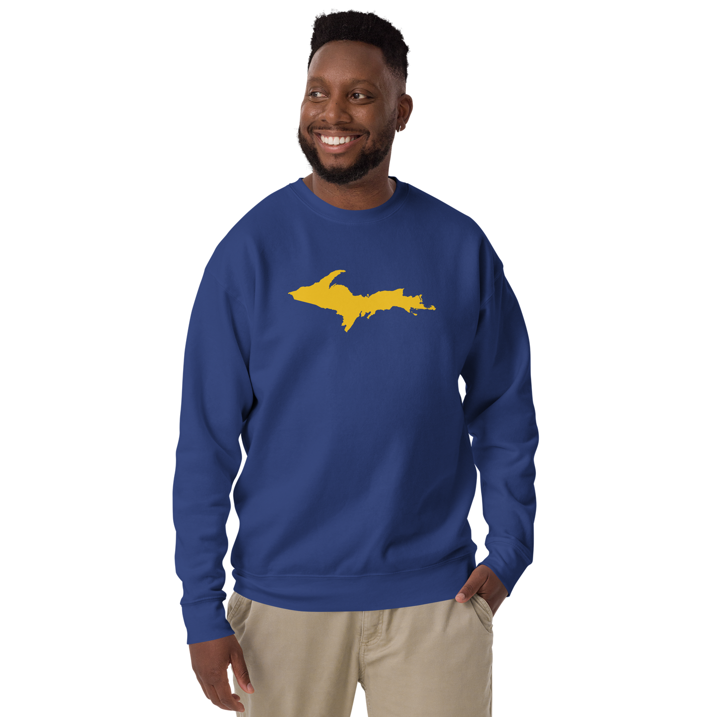 Michigan Upper Peninsula Sweatshirt (w/ Gold UP Outline) | Unisex Premium