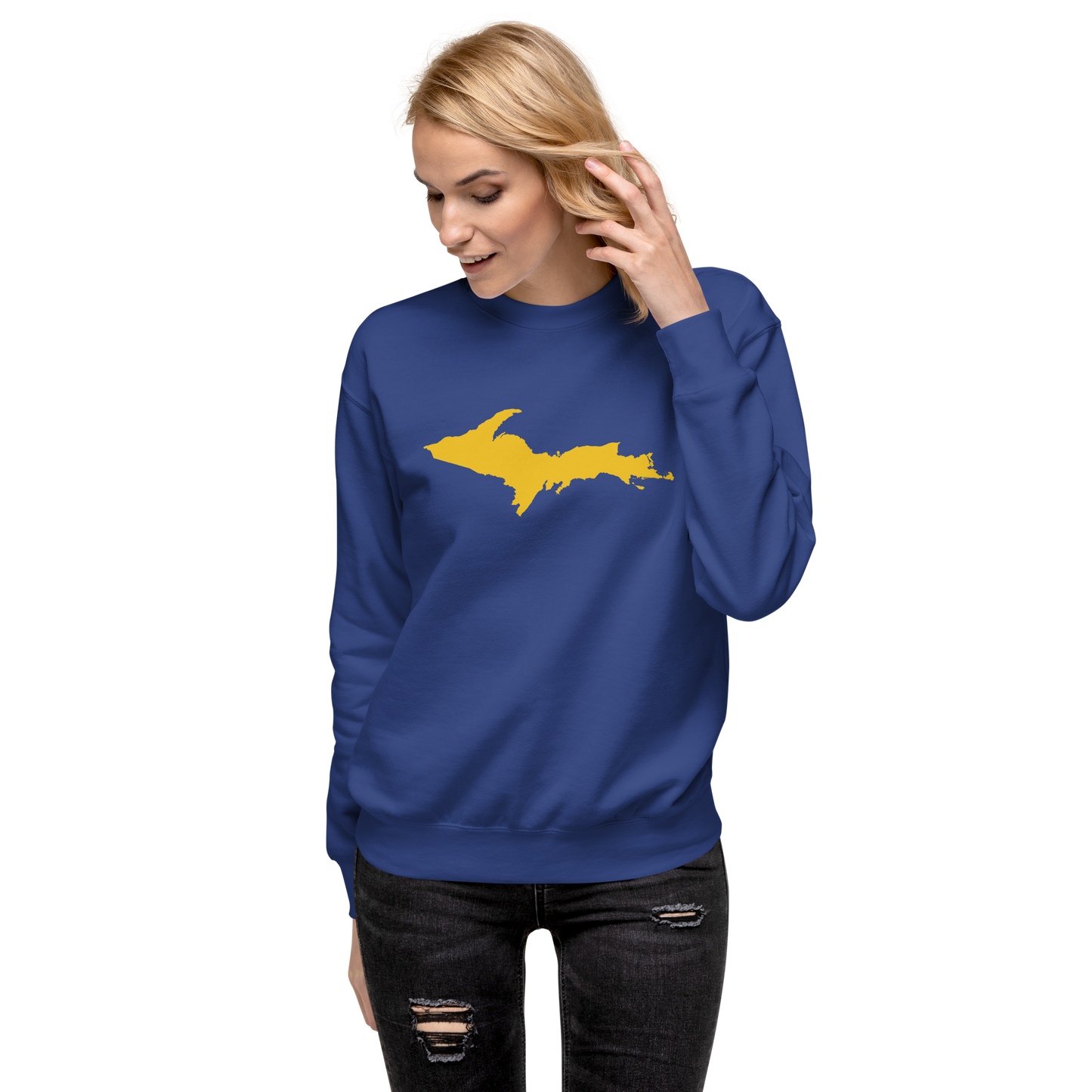 Michigan Upper Peninsula Sweatshirt (w/ Gold UP Outline) | Unisex Premium