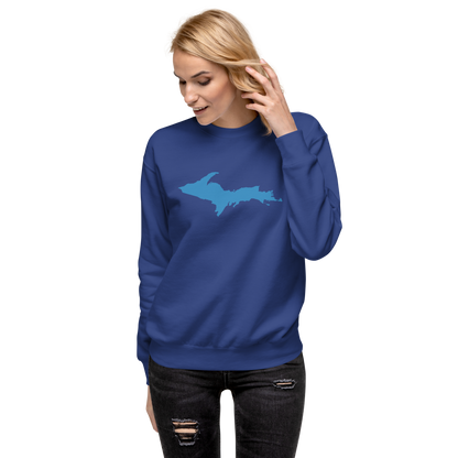 Michigan Upper Peninsula Sweatshirt (w/ Azure UP Outline) | Unisex Premium